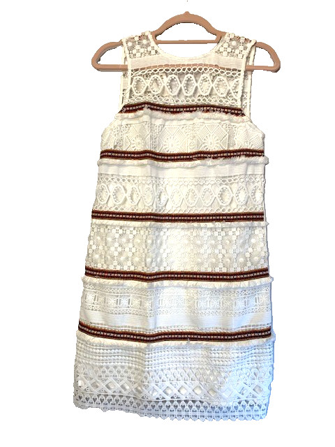Endless Rose Women’s White Small Lace Crochet Dress BOHO Festival mini NWT