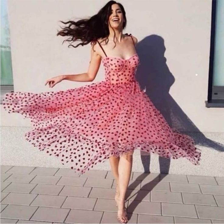 Betsey Johnson Heart Pink Bustier Corset Tulle Midi Dress 4 #0041
