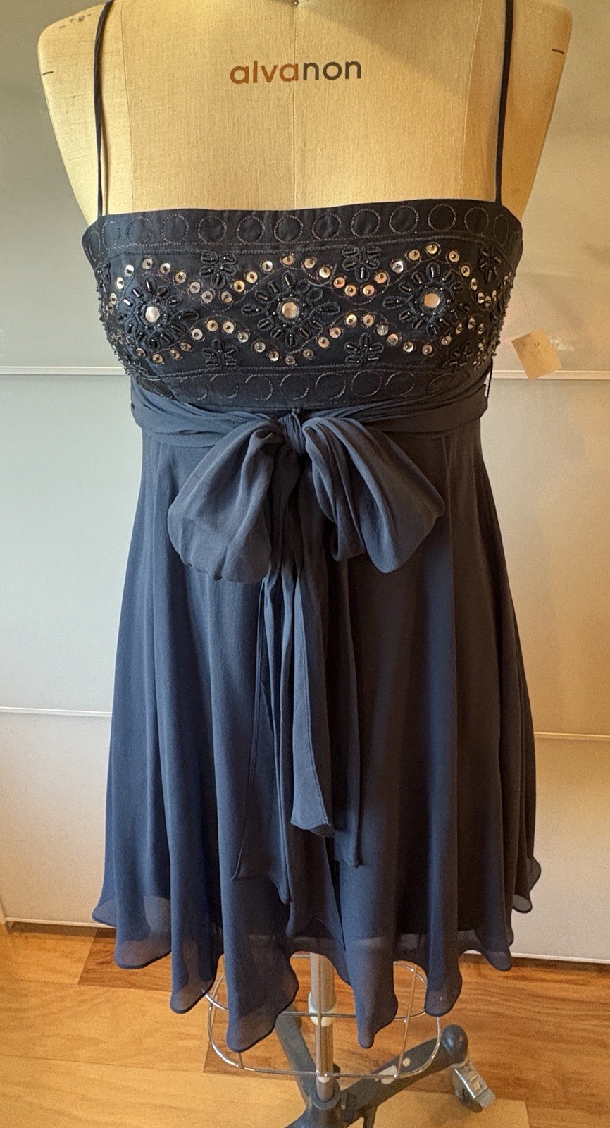 BCBG SILK SEQUENCE Dress Blue Size 4