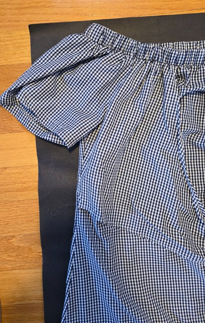 Style Envy Blue and White Front Tie Shirt Dress Women Size Large Cotton Blend