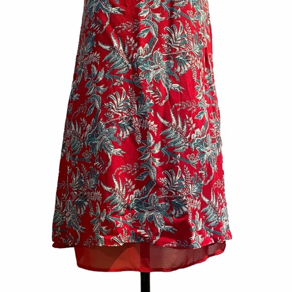 LOFT XS one shoulder dress lightweight lined shift side zipper extra small red