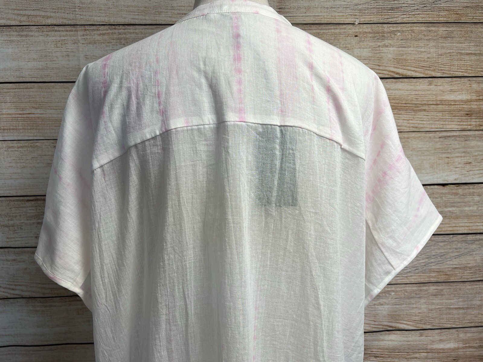 nwt All Saints ISME Cotton Tie-Dye Dress Sz M Pink Cover-Up Drawstring Waist