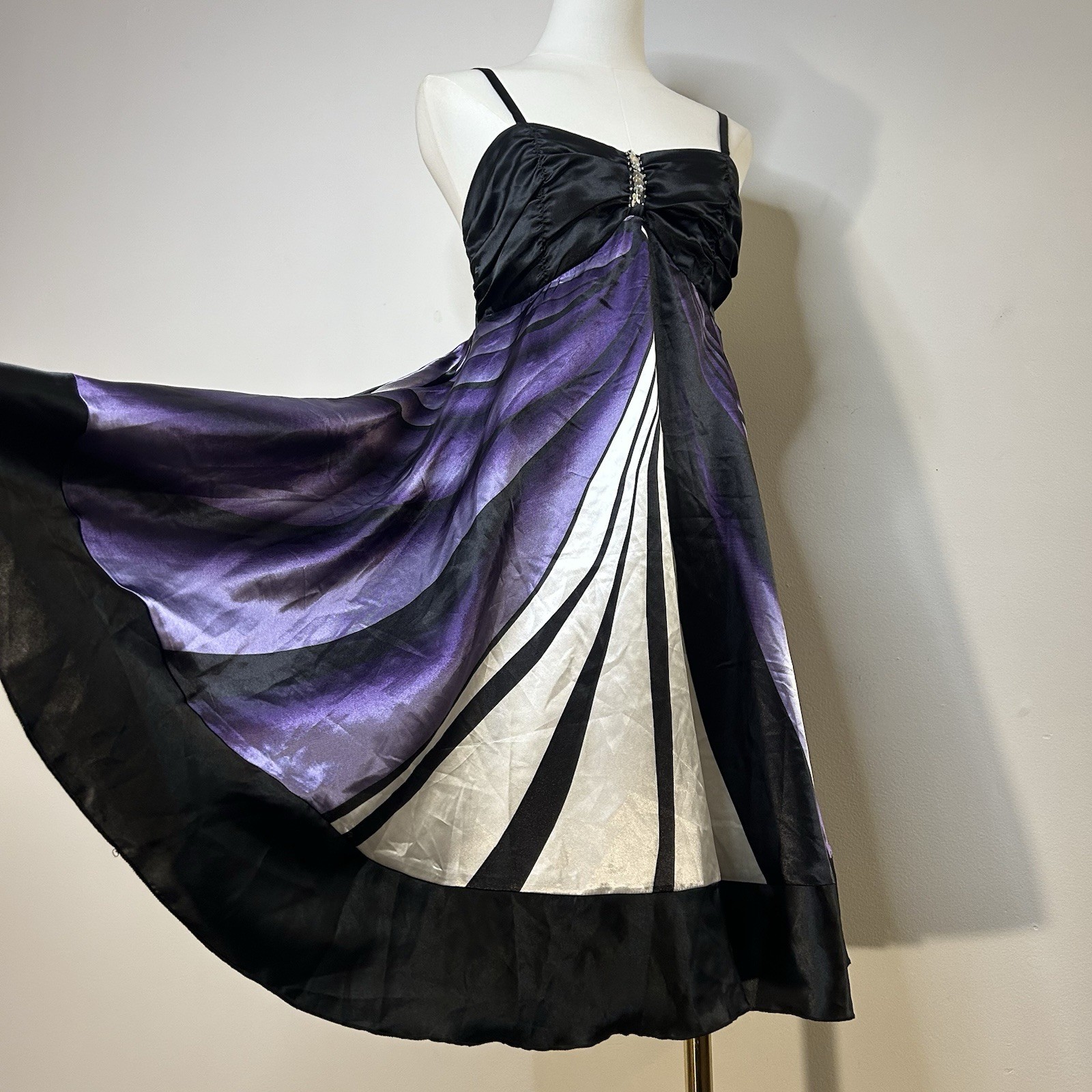 Fairycore Whimsigoth Babydoll Style Dress Purple Black 31-35 Inch Bust Y2K Style