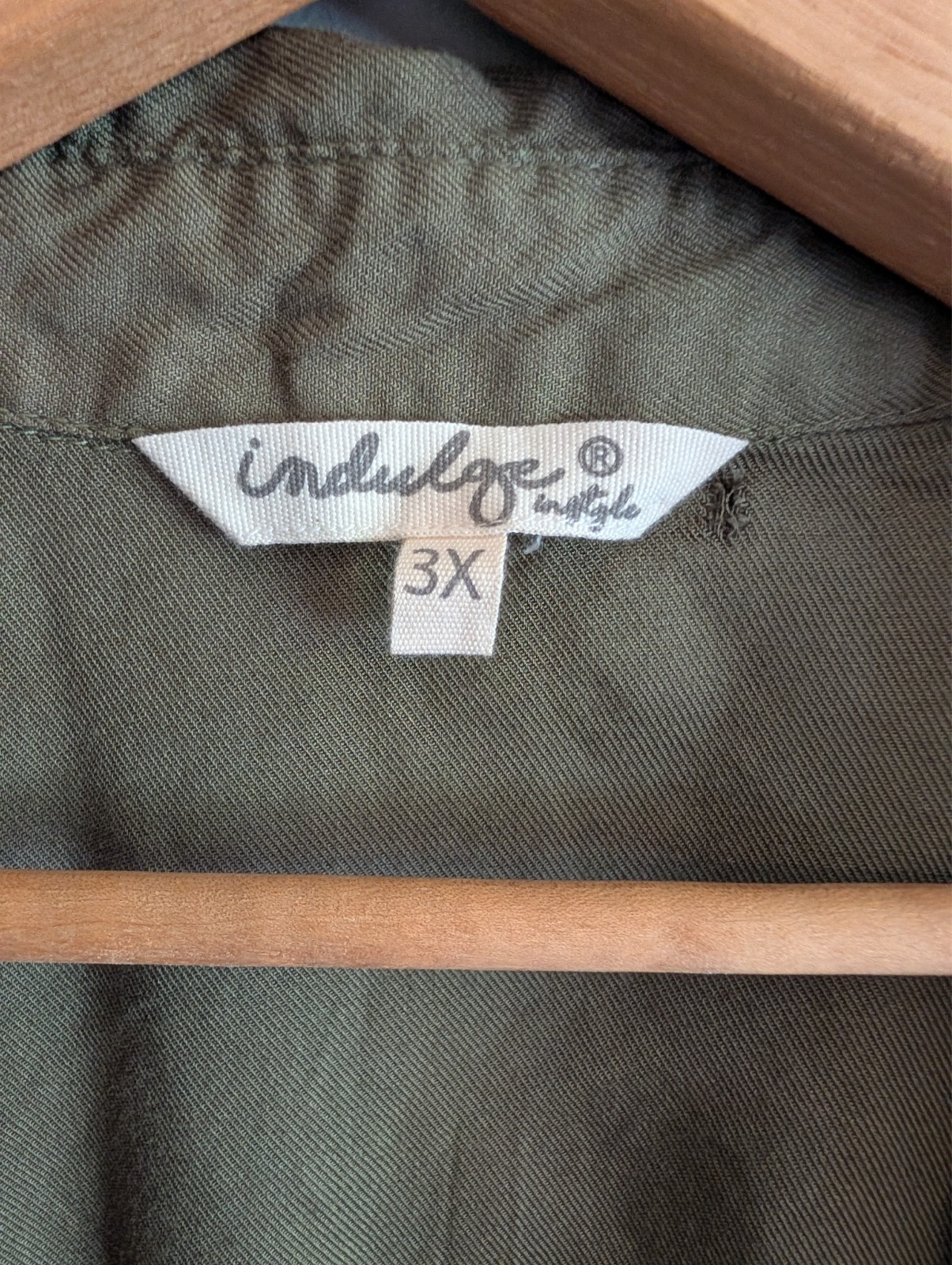 3XL Utility Shirt Dress Button Front Military Pocket Flaps Safari Olive Khaki