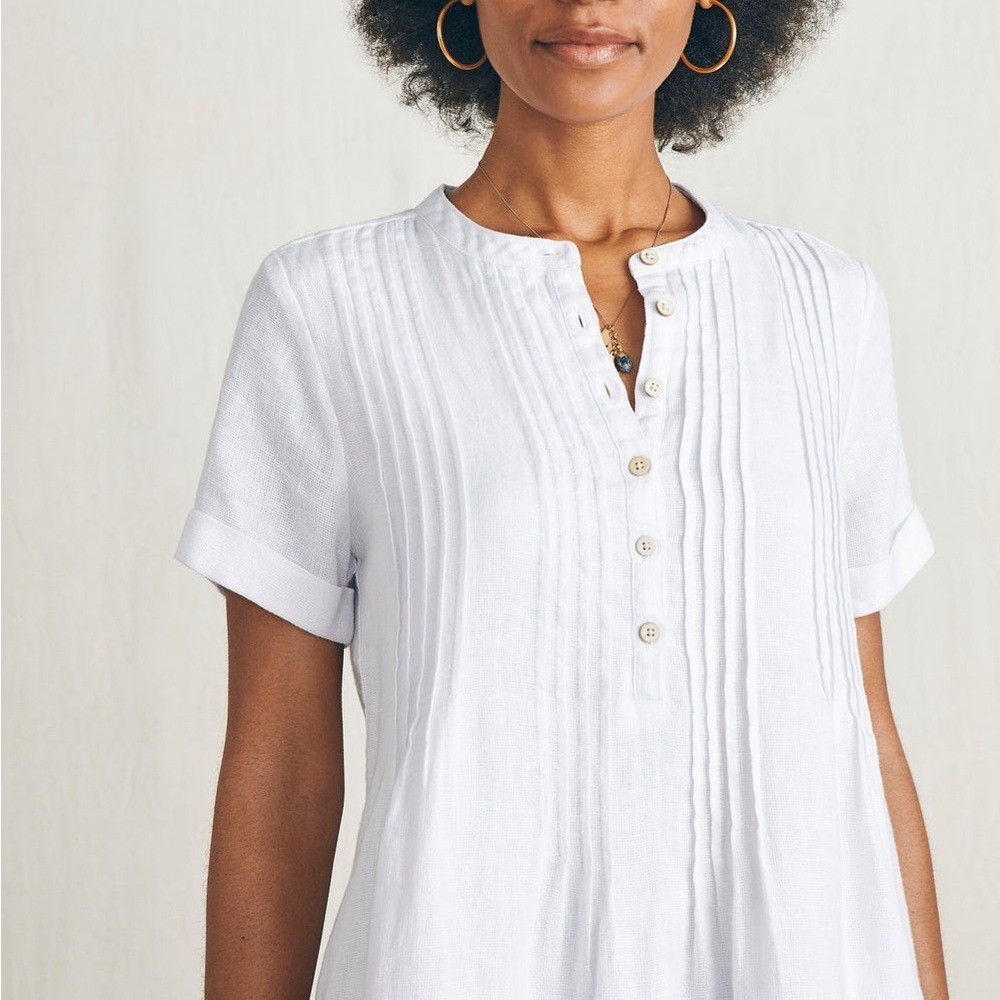 FAHERTY Gemina white Dress, L, Lightweight & Breathable Summer Style