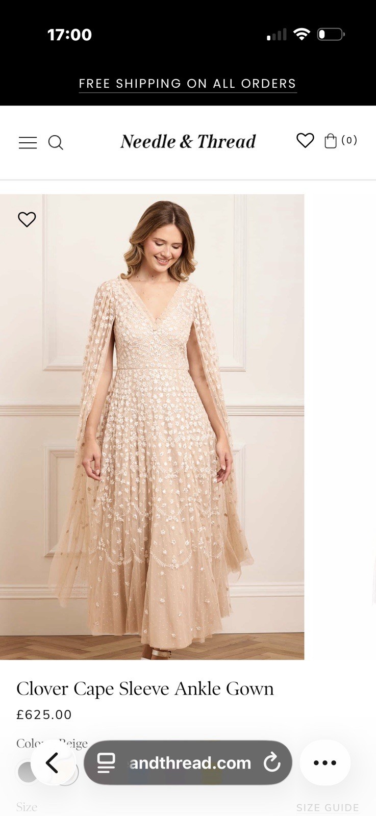 Needle and Thread Clover Cape Ankle Gown