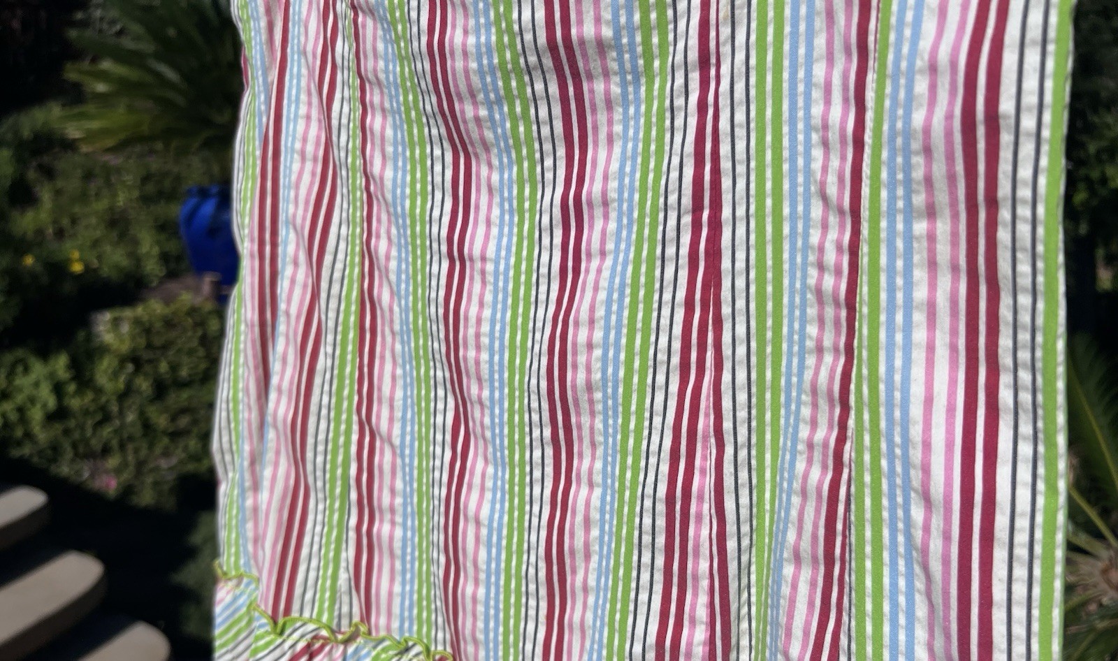Vintage Nanette Lepore Cotton Bd Tiers Stretch Striped Colorful Sundress Dress 6
