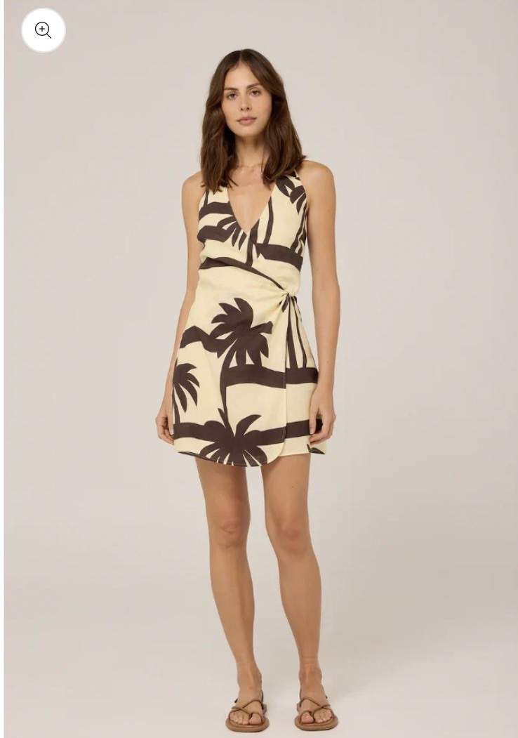Pippa Ridley Chateau Mini Dress Cocoa Palma Print BNWT AU/UK L US M