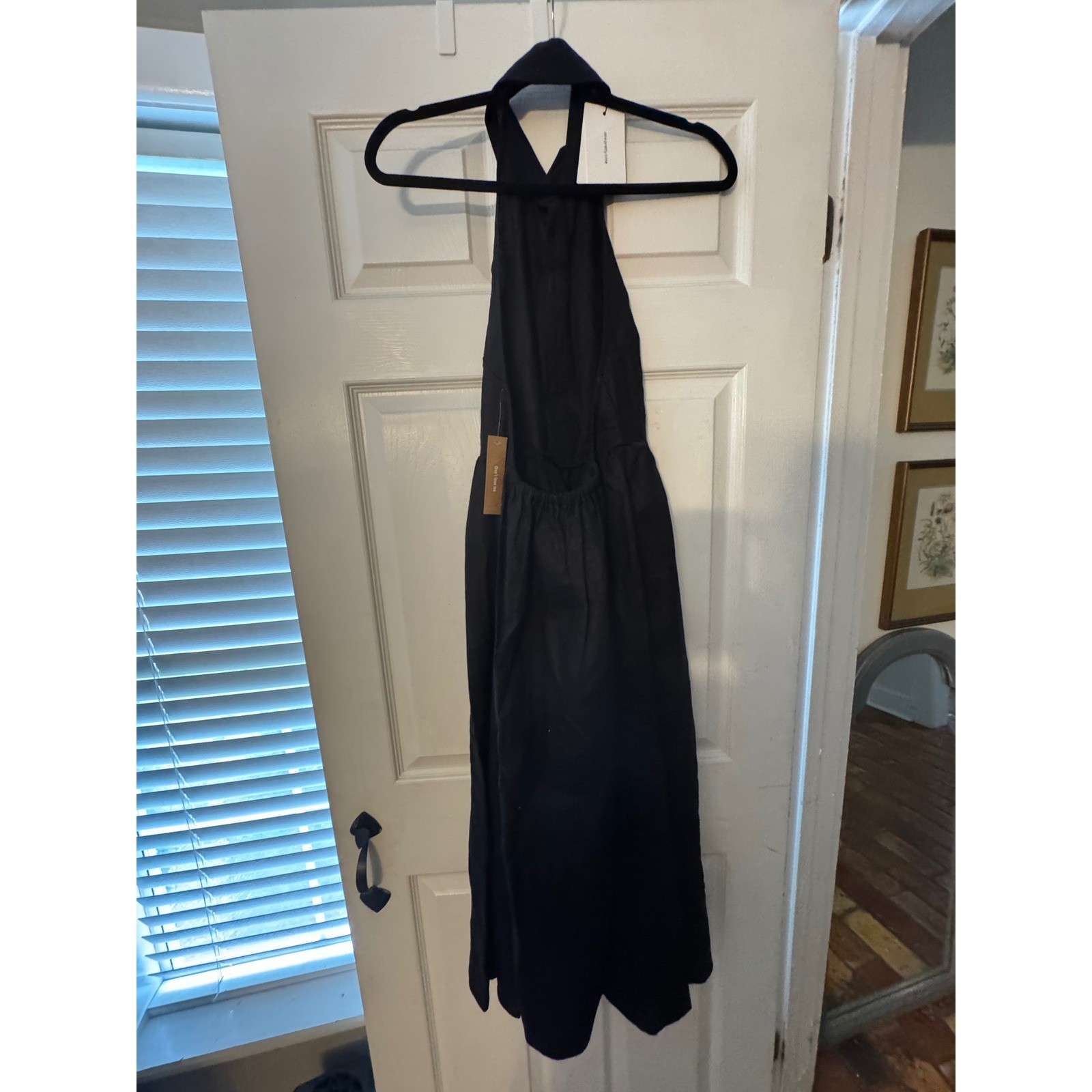 One Pretty Time 100% Linen Halter Midi Dress NWT