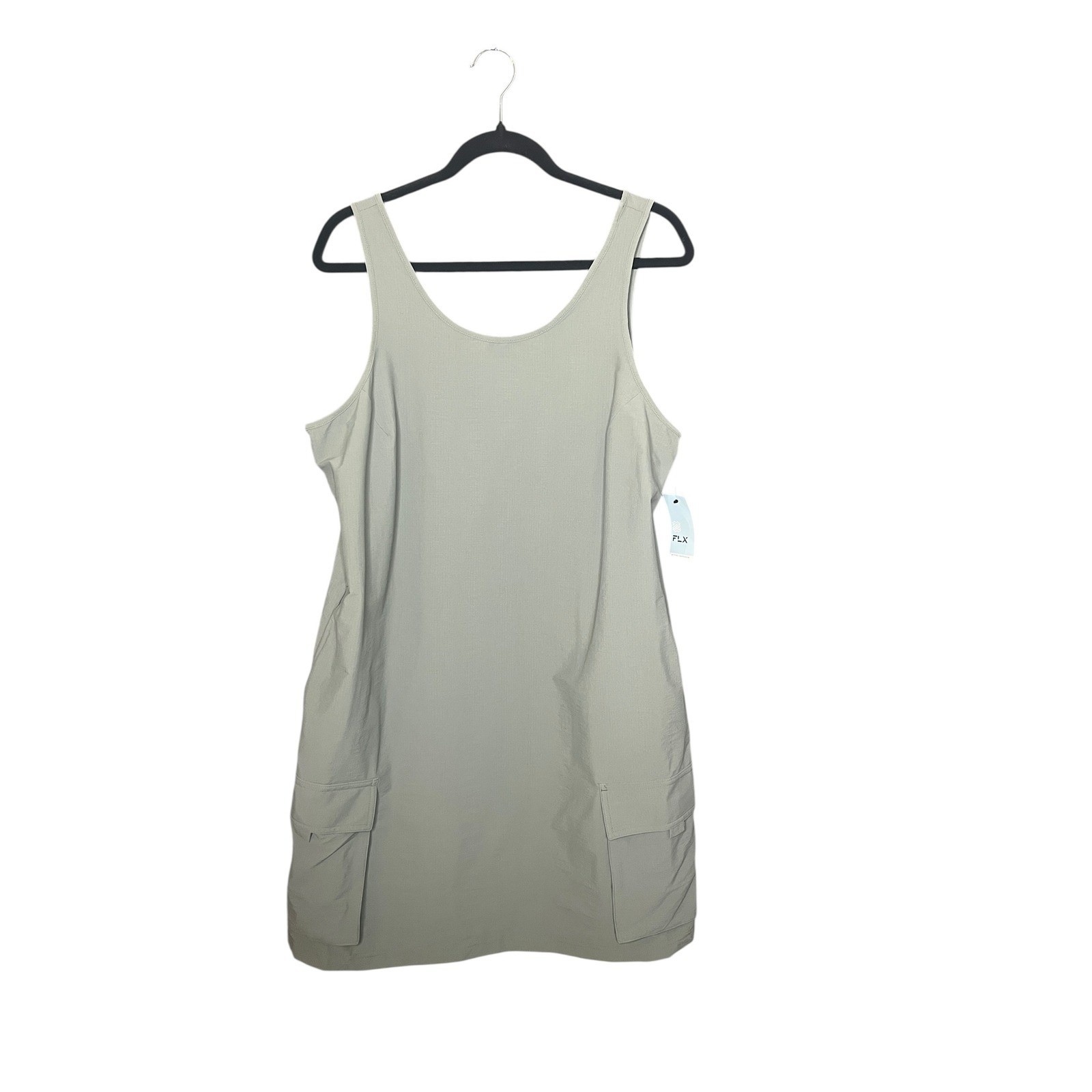 FLX Womens Utility Cargo Dress Tank Style L Active Outdoor Wicking Pockets NWT