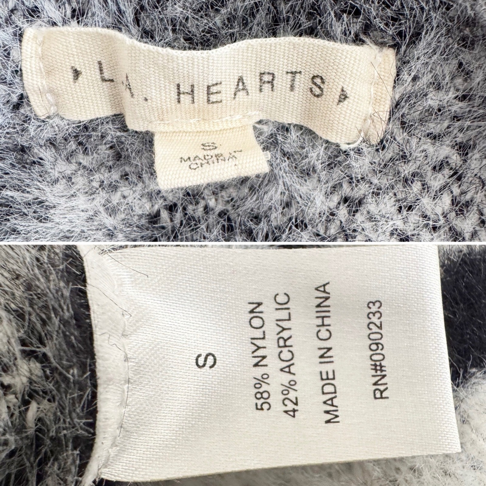 LA Hearts Cow Print Fuzzy Knit Mini Dress Black White Small Sleeveless Bodycon S