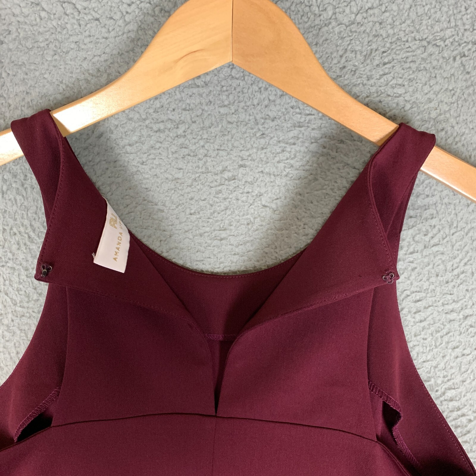 Amanda Uprichard Shift Dress Size Large L Burgundy Sleeveless Racerback Pockets