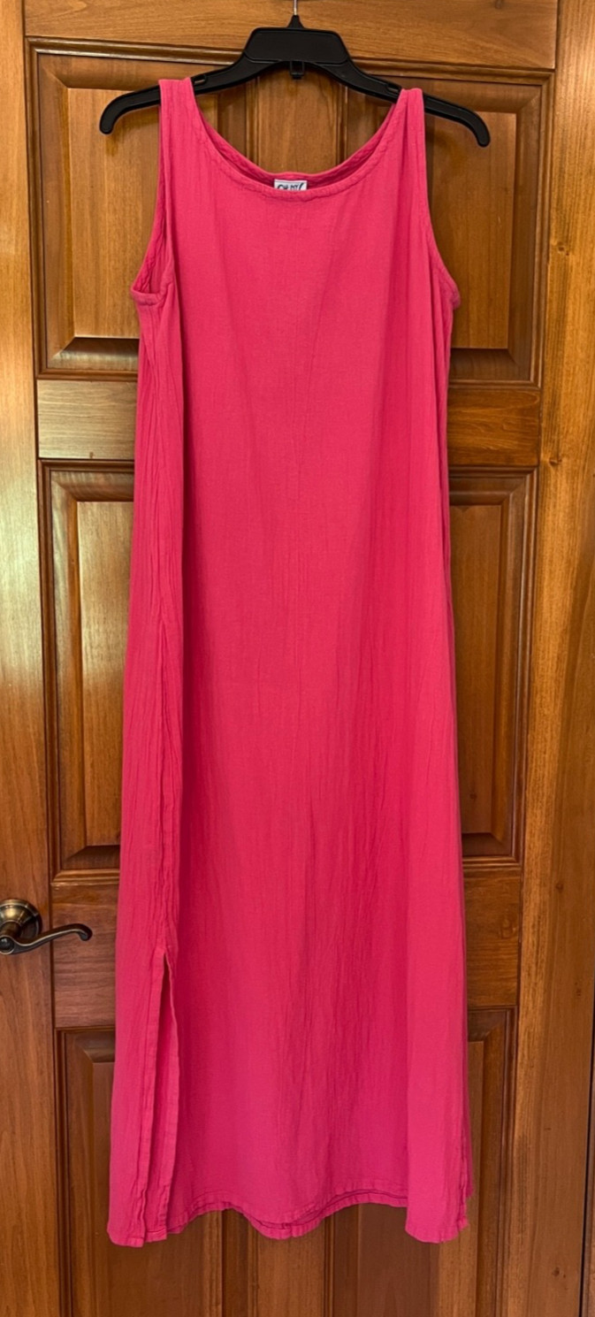Oh My Gauze! 100% Cotton Pink Midi Dress EUC Size 1 (S/M)
