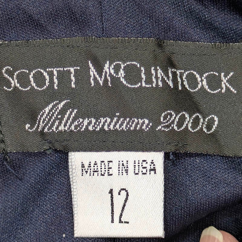 Scott McClintock Millennium 2000 Halter Gown Womens 12 Blue Sparkle Sequin Y2K