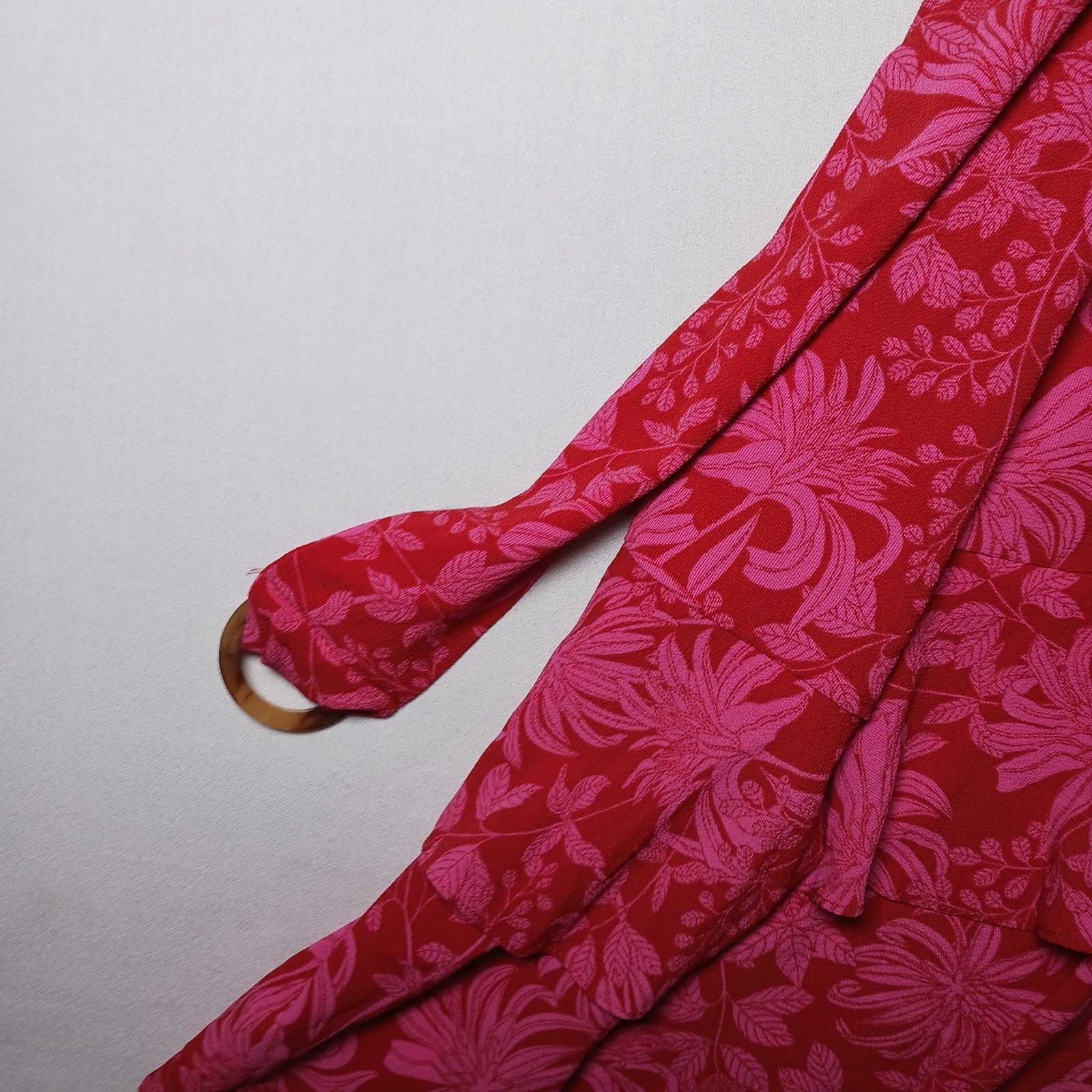 Sofia Vergara Amanda Midi Asymmetrical Wrap Dress XXXL Pink Red Floral NWT