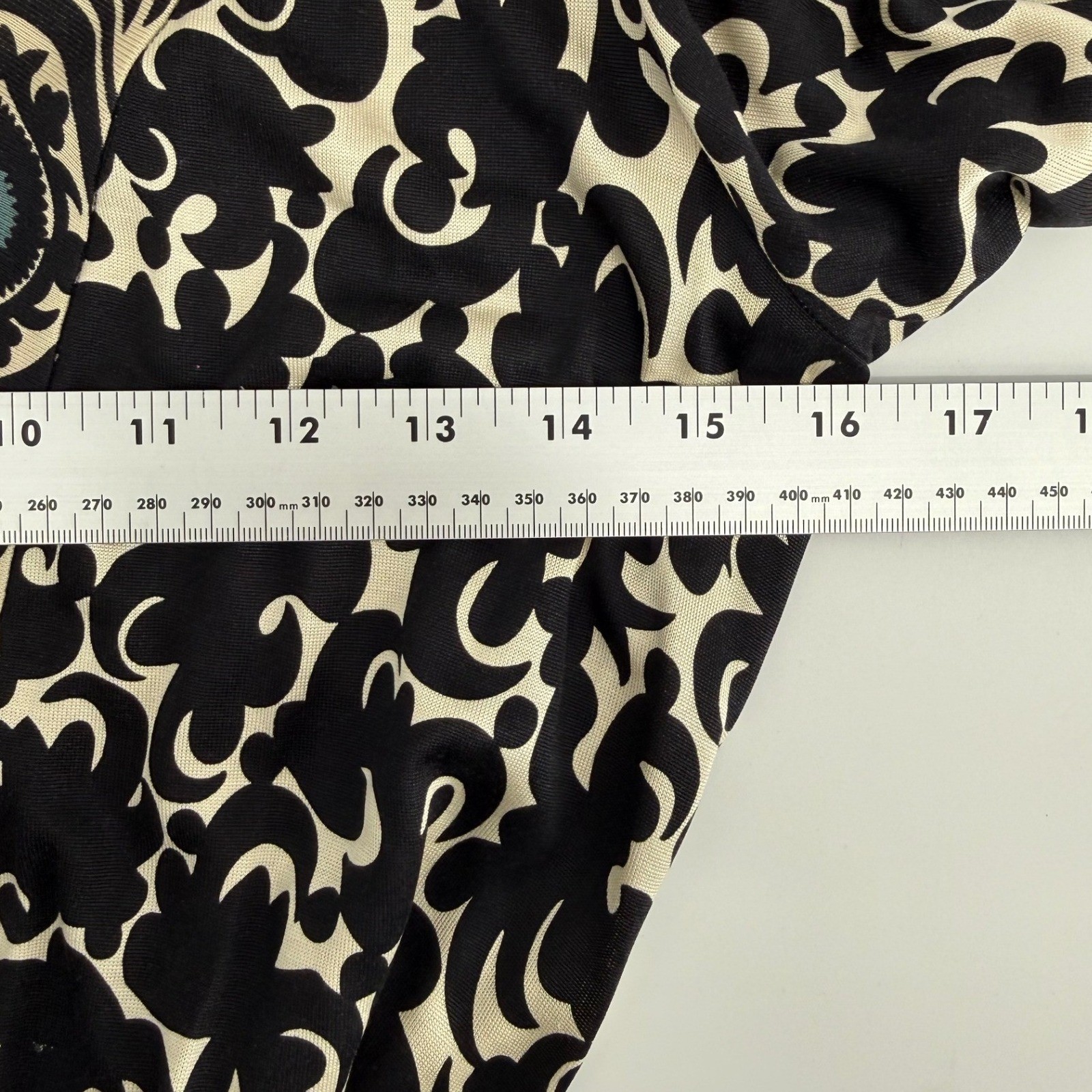 Diane von Furstenberg Julian Silk Jersey Wrap Dress Black Cream Floral Size 12