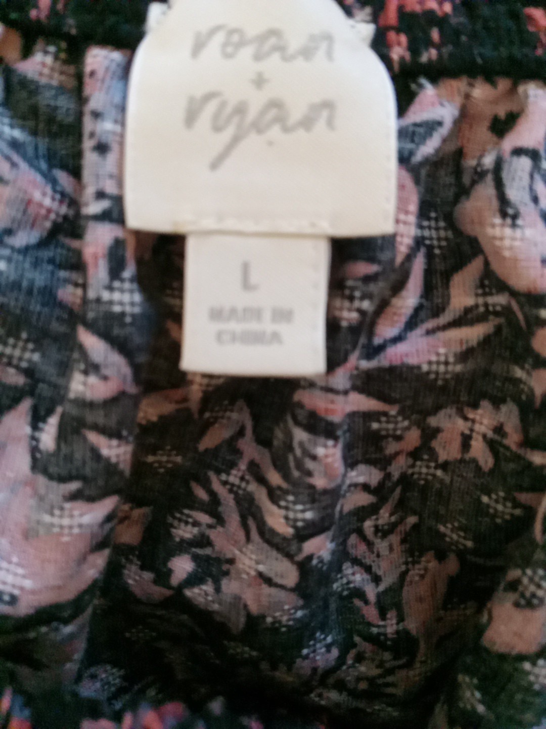 roan ryan Black Multicolor Floral Elastic Neckline Babydoll Tunic Dress Size L