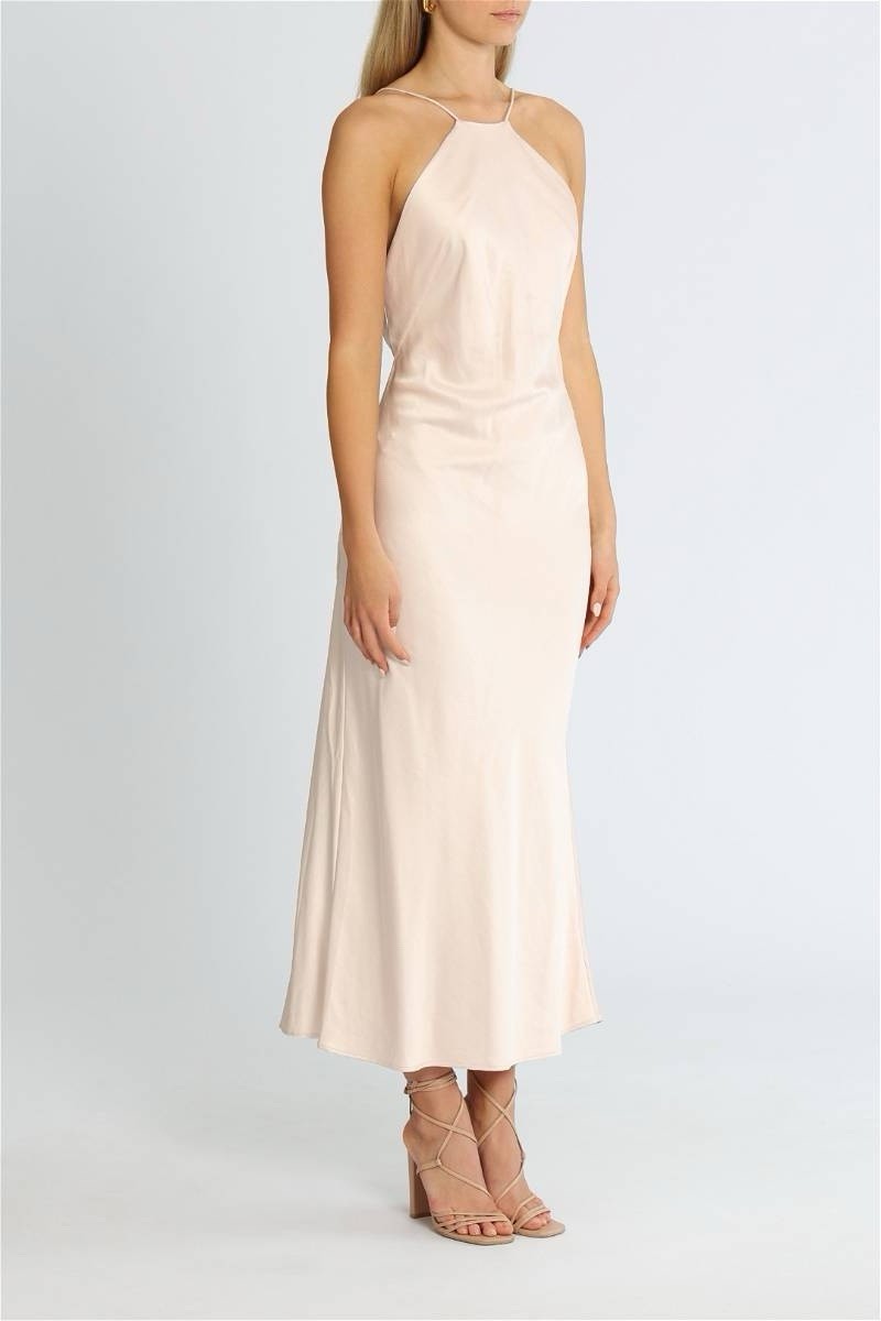 Significant Other Size US 2 Vienna Satin Blush Pink Slip Midi Dress New Flaw