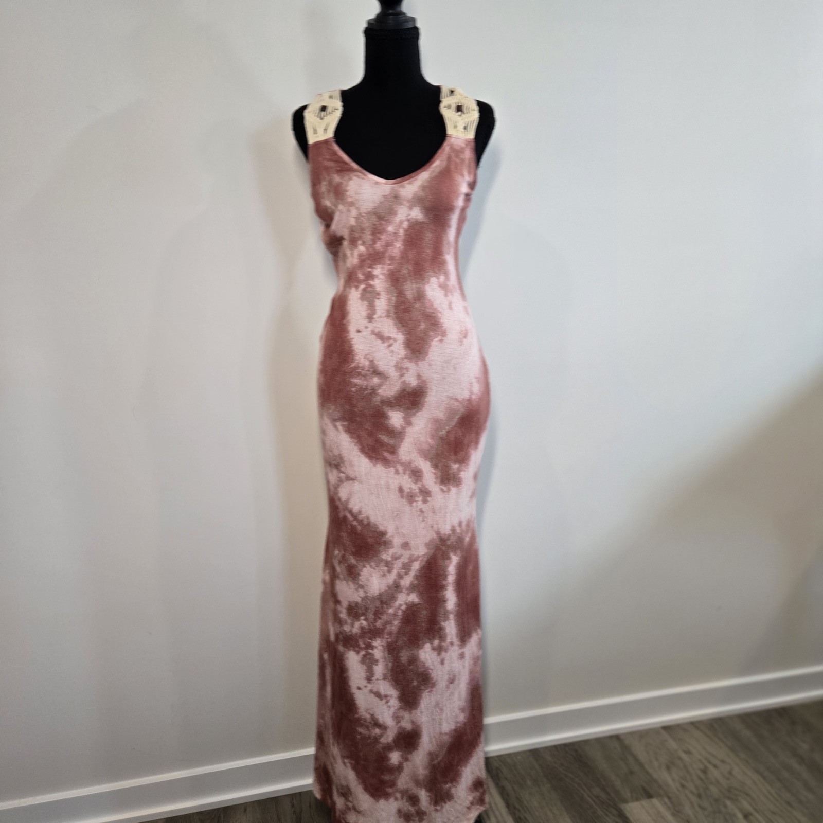 Women’s Sleeveless Tie-Dye Dress Boho Medium