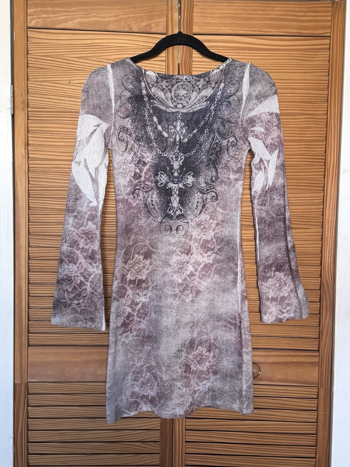 Forever 21 TRUE vintage y2k bell sleeve minidress XS S dress ed hardy affliction