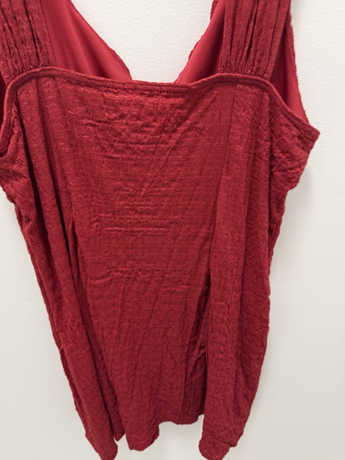 No Comment Plus Red Textured Tie-Front Mini Dress – Size 3X Juniors Plus