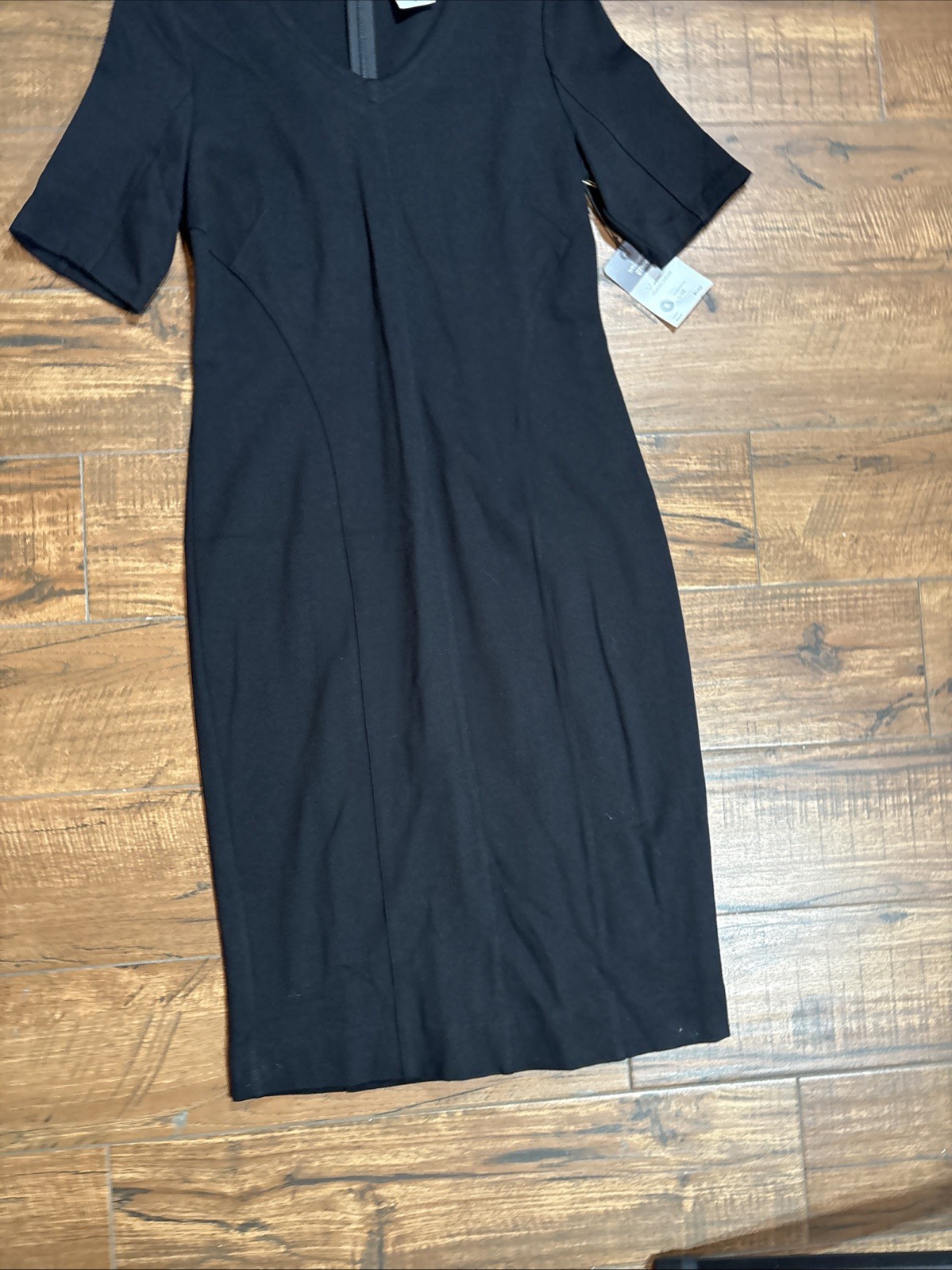 cAbi sz.6 Clair Dress 3101 Casual Ponte Black Sheath Dress Preppy Professional