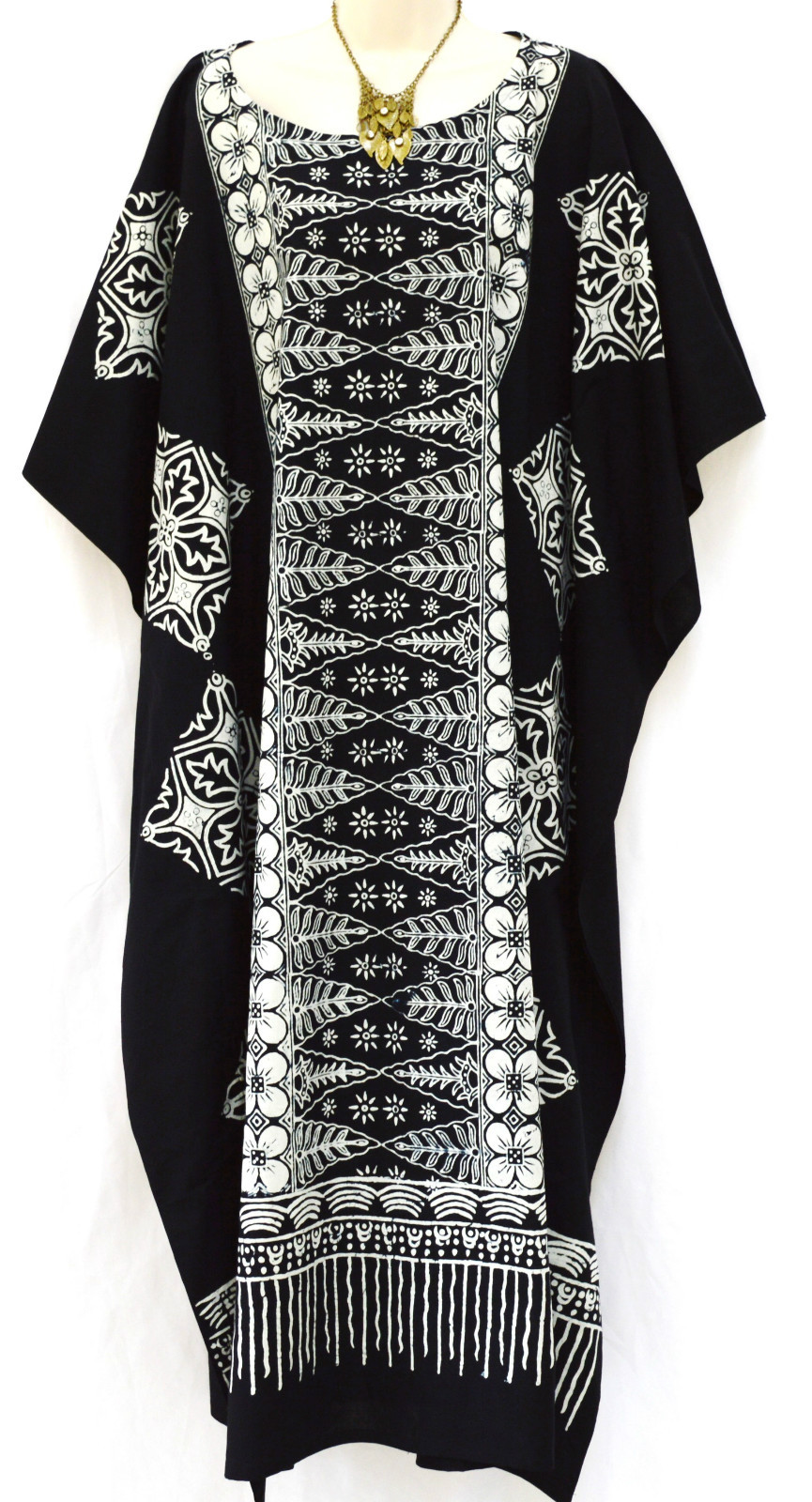 MALAYA 100% Cotton Kaftan Dress Maxi Long Tunic Batik Curve Curvy Large Plus New