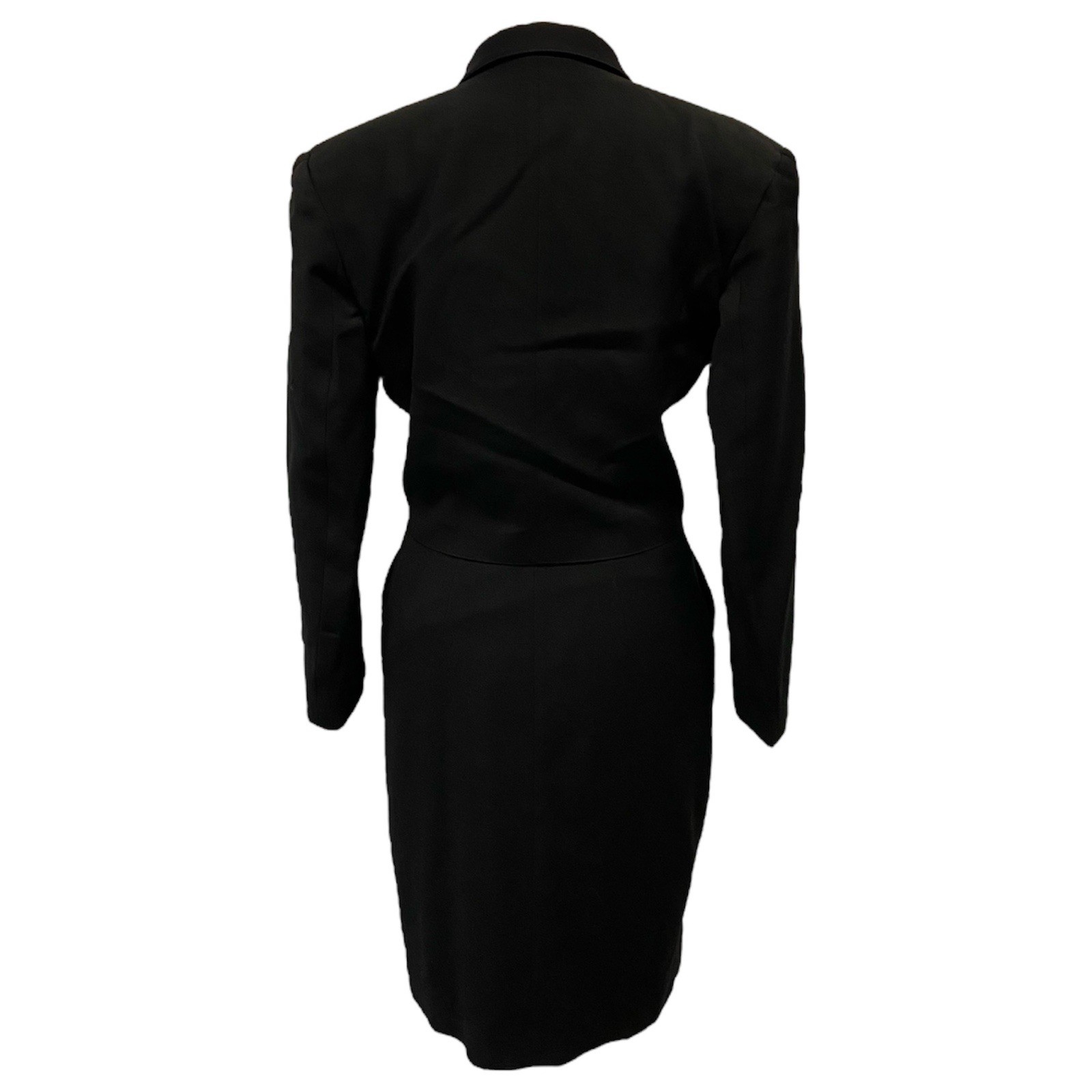 90s Gianfranco Ferre Studio 0001 Ferre Black Wool Blazer Dress Sz 6 NEEDS REPAIR