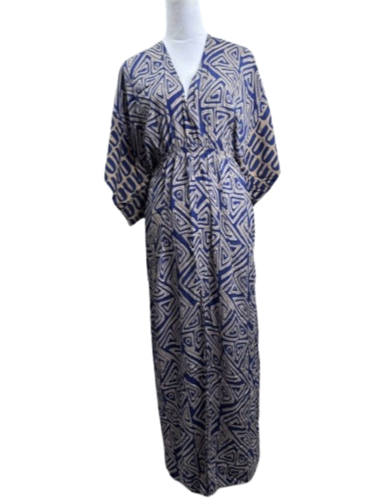Touche Women’s Short Sleeve Geometric Print Maxi Dress Size L