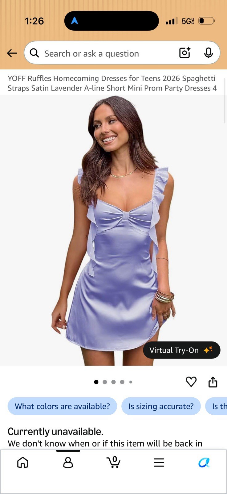 Dresses for Teens 2026 Spag Straps Satin Lavender A-line Short Mini Prom size 4