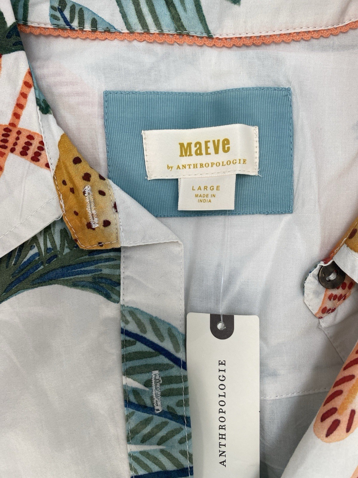 Anthropologie Maeve Lillian Cap Sleeve ShirtDress – L – Leopard/Tropical Print