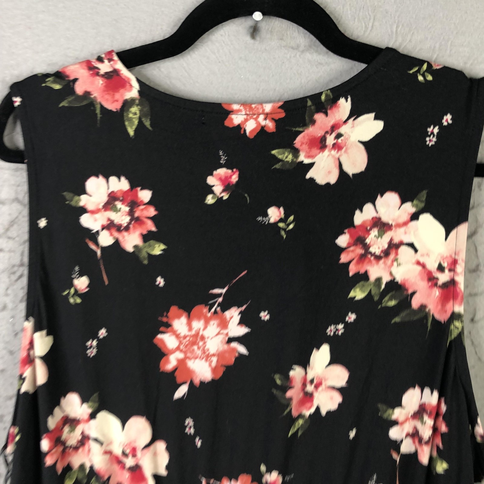 Nine Britton Rosaline Knit Maxi Dress Womens 2X Black Floral Smocked Stitch Fix