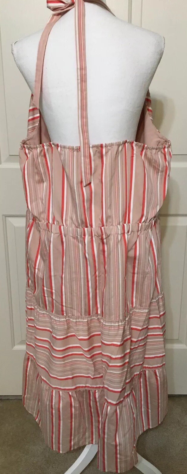 NWT Kaari Blue size 2X beige coral white sleeveless maxi dress $119