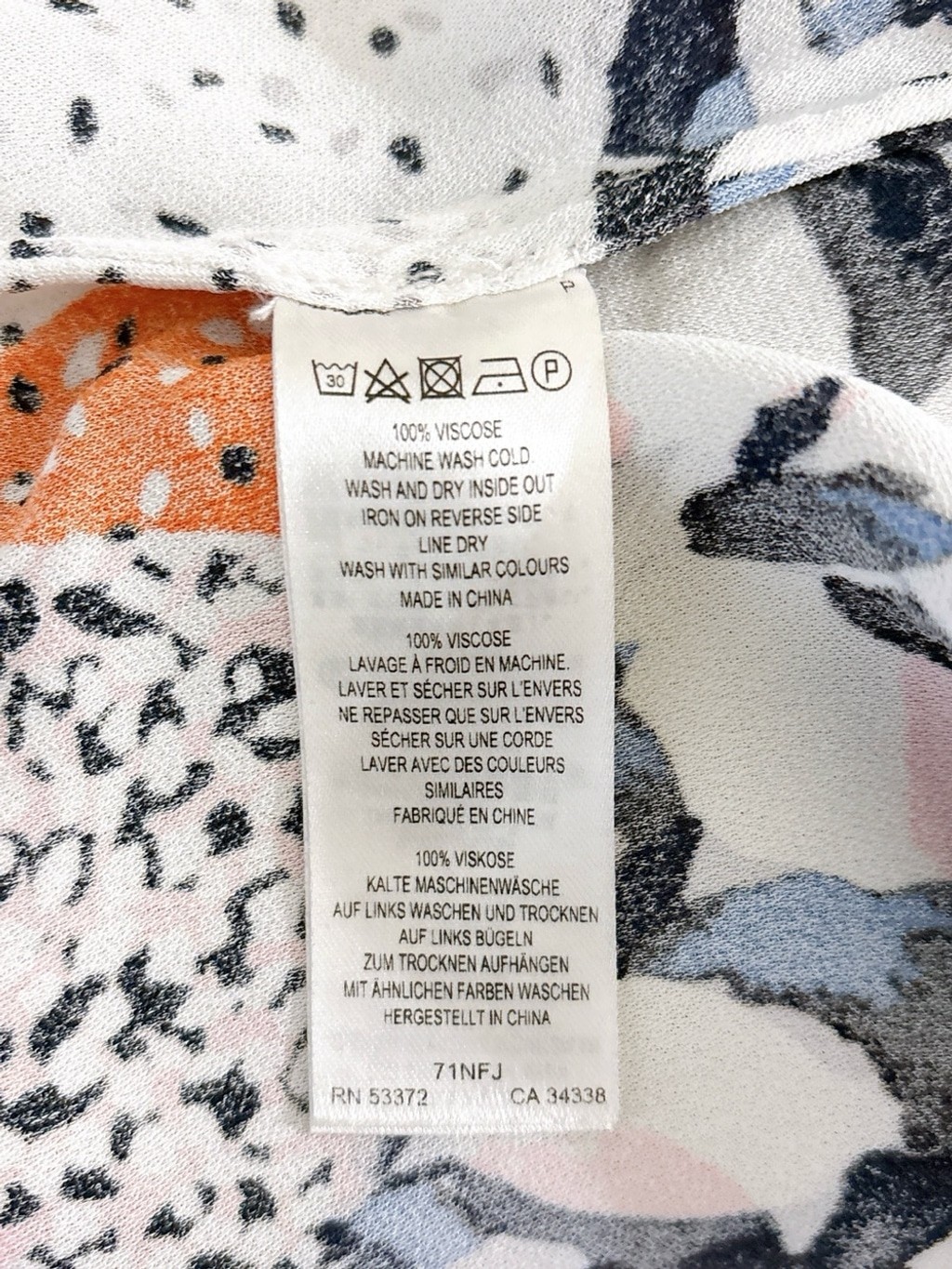 French Connection Asha Draped Abstract Print Faux Wrap Maxi Boho Resort Dress