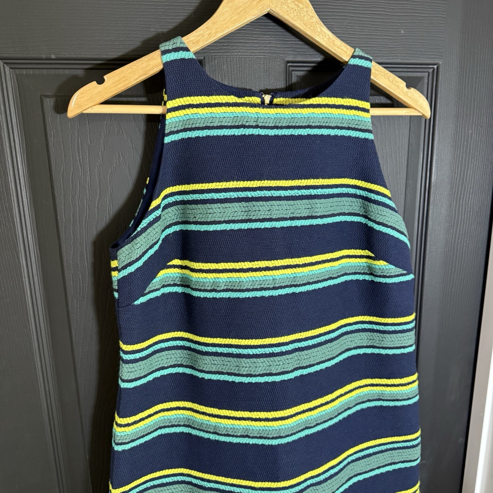 Vineyard Vines Blue, Yellow & Green Striped Shift Dress, Size 4 New Preppy