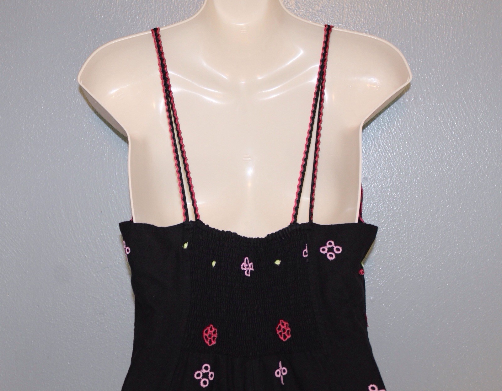 Charo Ibiza 1989 Mutti Embroidered Strappy Midi Dress Size Medium