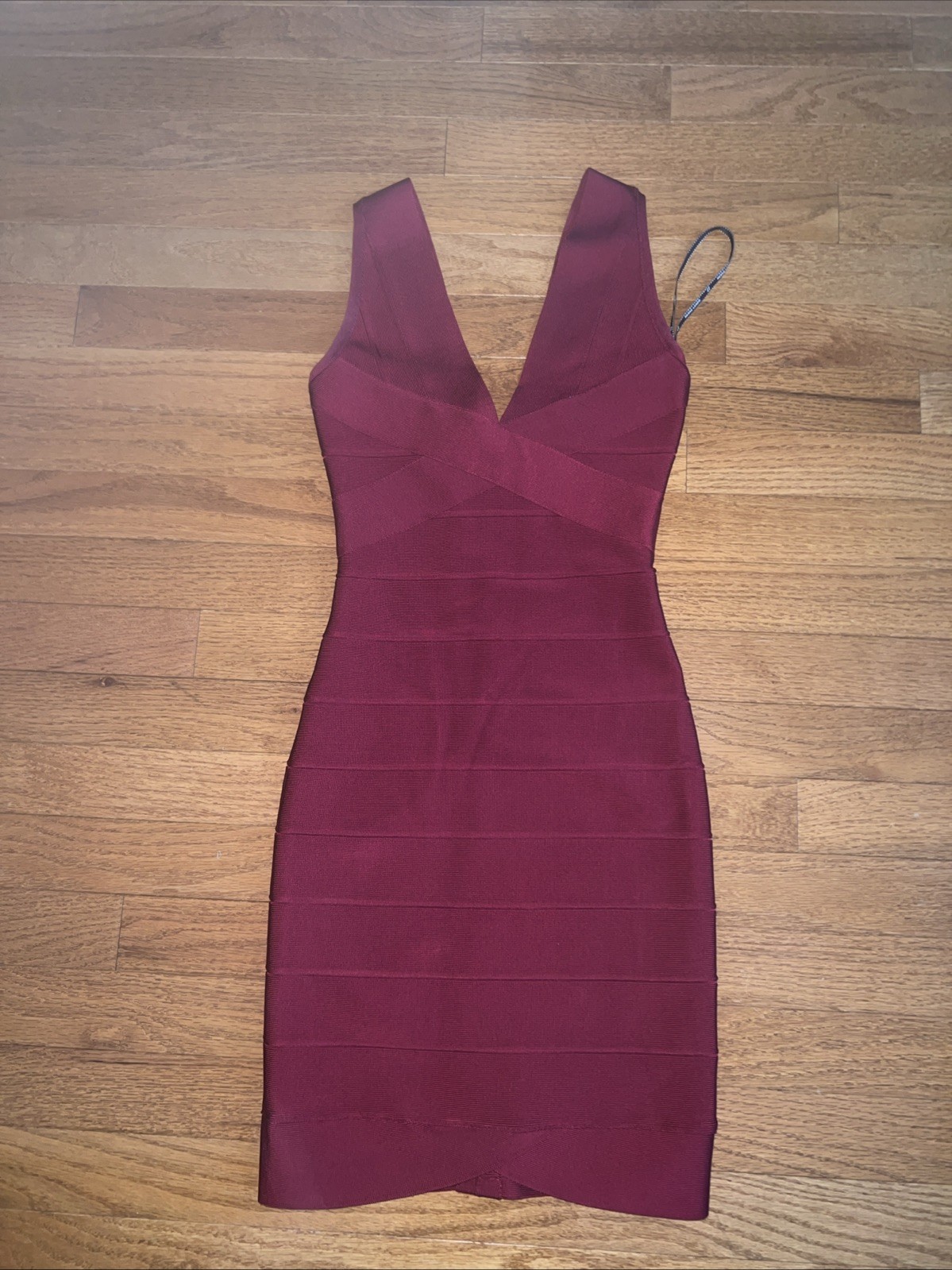 Herve Leger Women’s Sleeveless Bandage Dress Burgundy Size XS