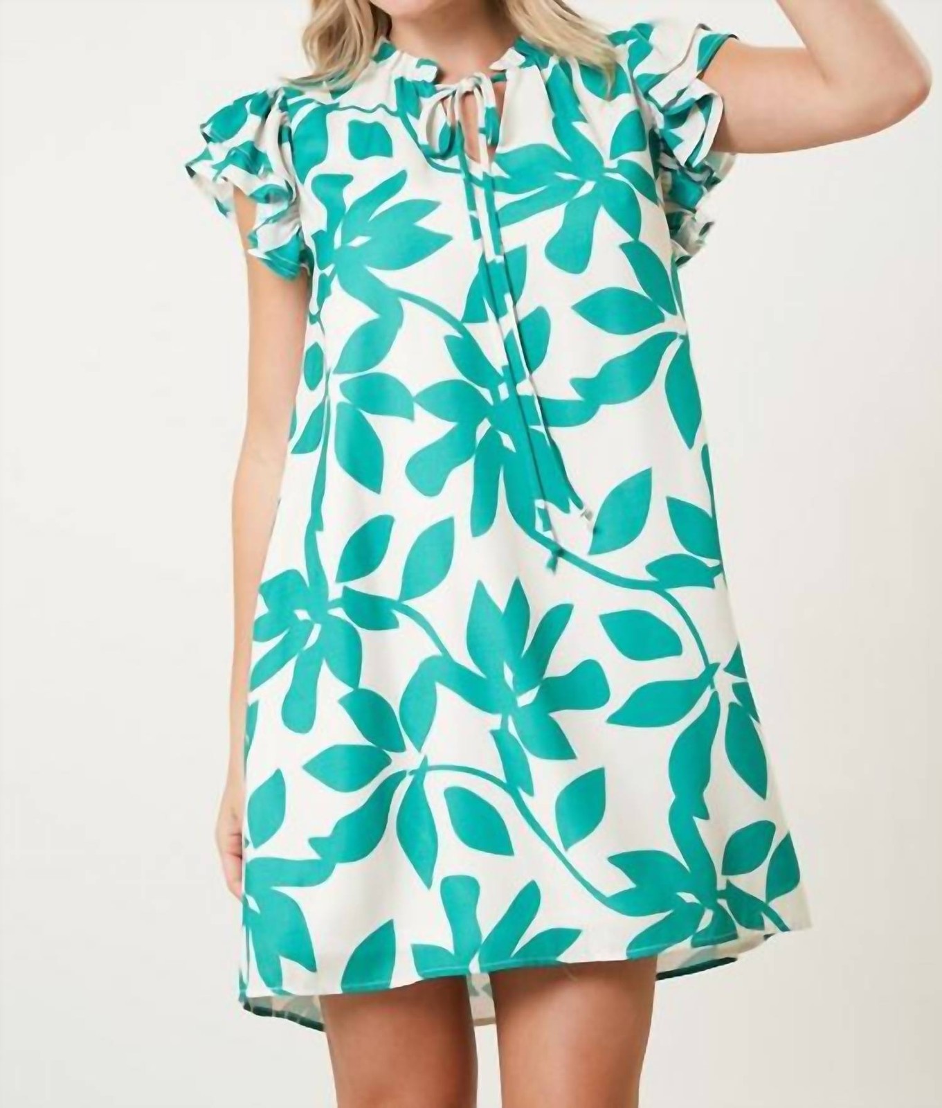 Peach Love Floral Ruffle Dress Size L