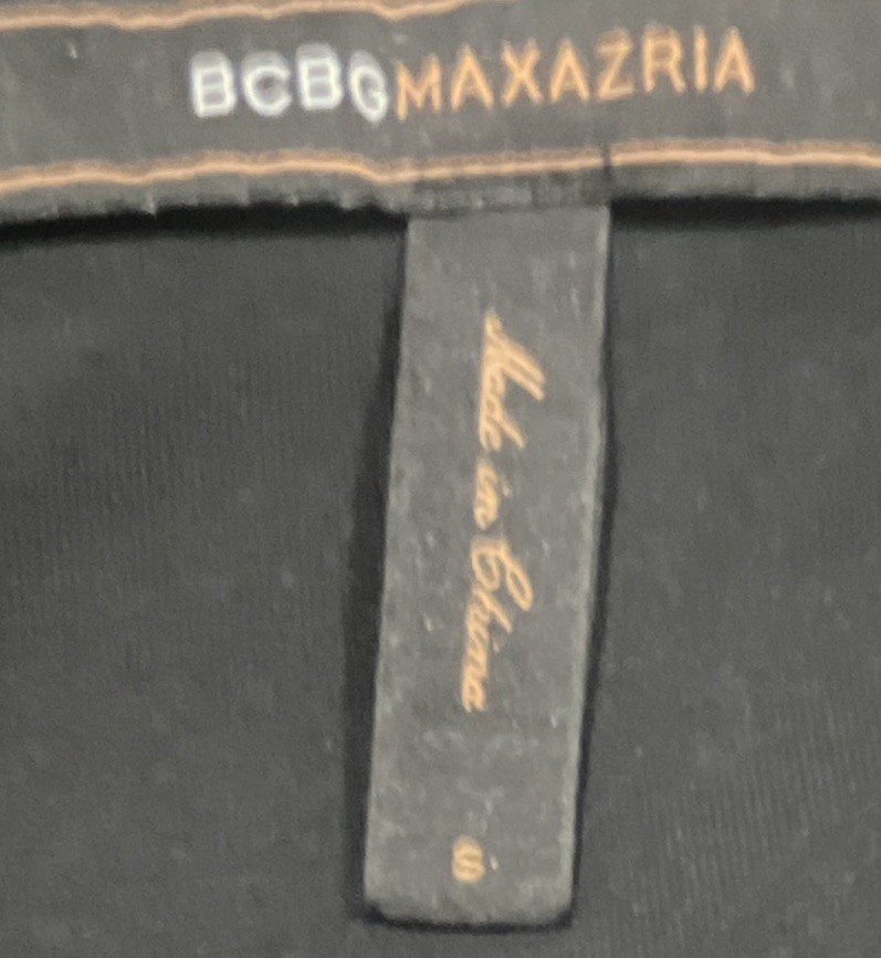 BCBGMAXAZRIA Black Mini Dress Size 4 Spaghetti Strap Abstract Print Cocktail Y2K