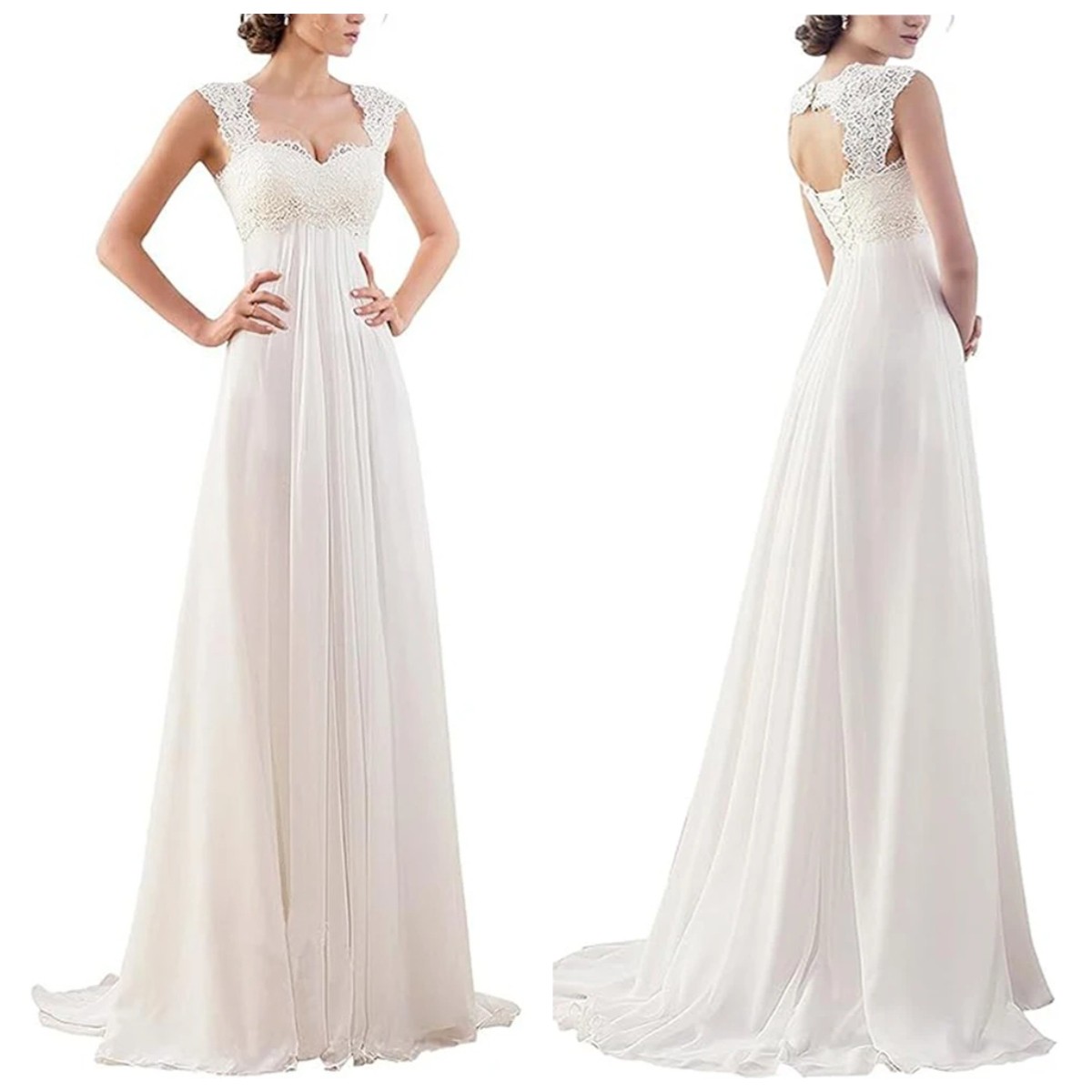 Sleeveless 2026 Wedding Dress Lace Sleeveless Folded Layered Beach Bridal Gown