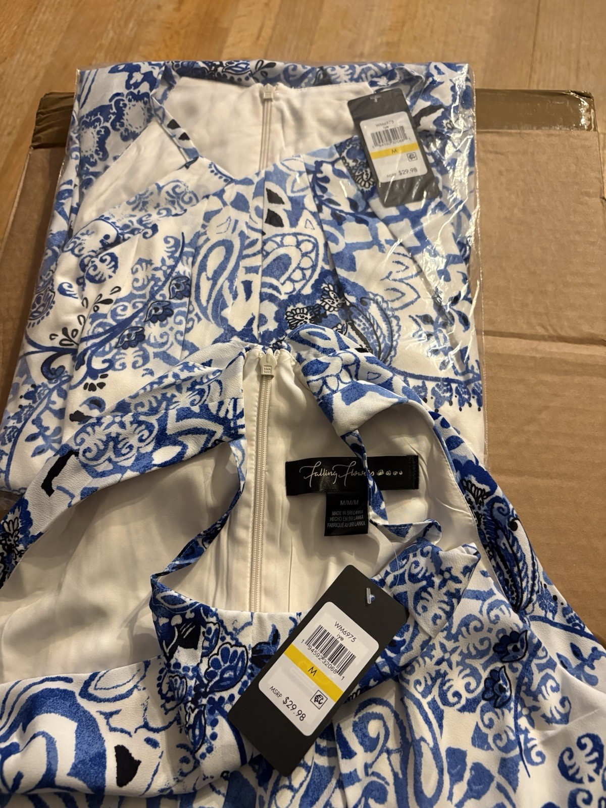 💙 Falling Flowers Blue & White Halter Dress | NWT | Size M