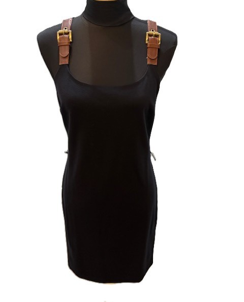 Michael kors Navy Belted Dress w/Buckle Detail on Shoulder & Removable Belt (S )