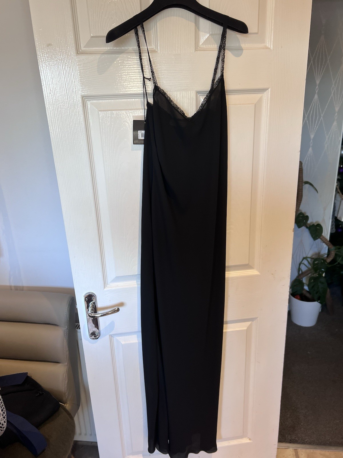Philosophy di lorenzo serafini Sheer Black Long Dress Gown – Black – IT 40 UK 8