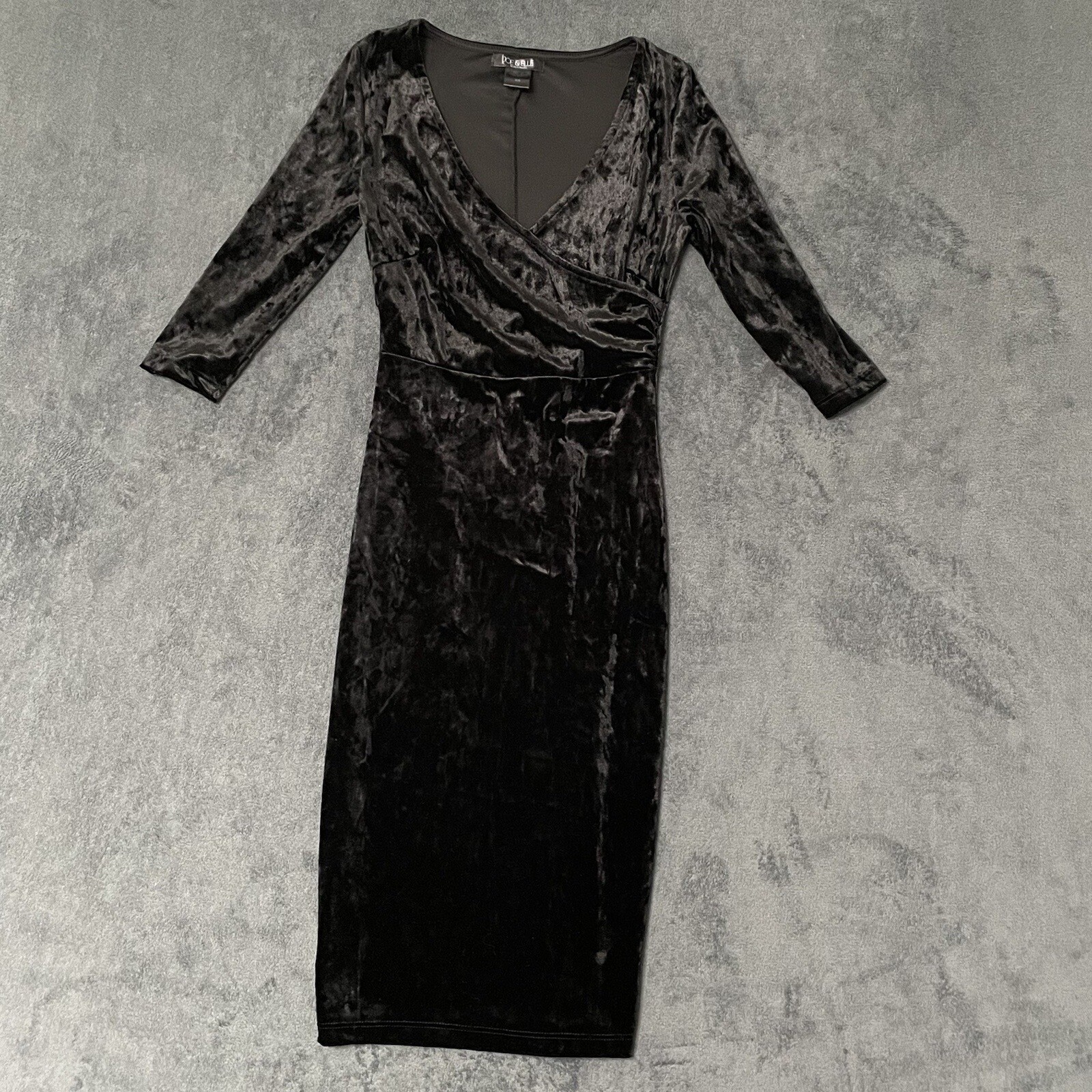 Joe and Elle Dress Womens XS Black Velvet Cocktail Sheath Pinup Gothic Holiday