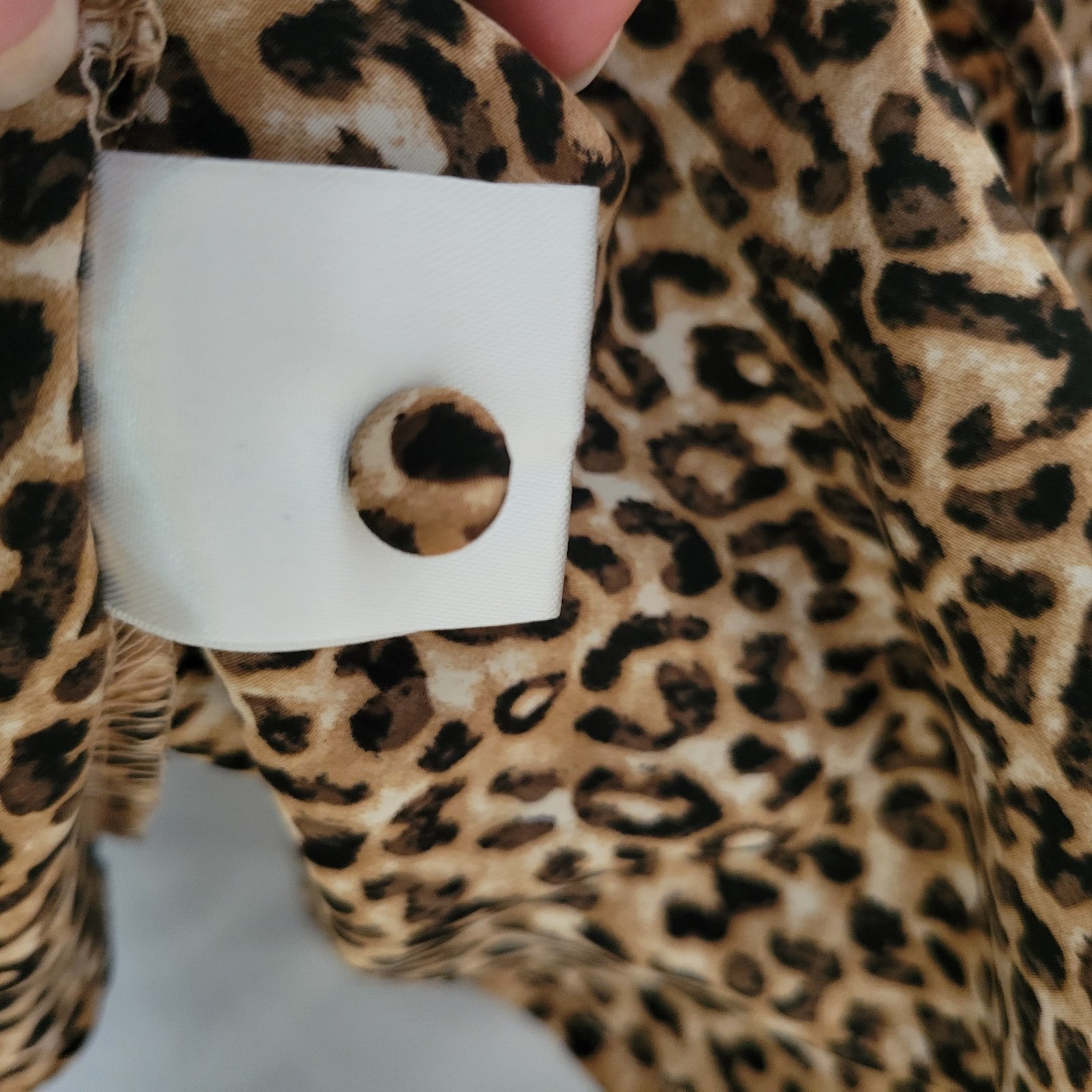 Leopard Animal Print Dress Womens Large Brown Ruffle Tiered Sleeve 90s Mob Wife