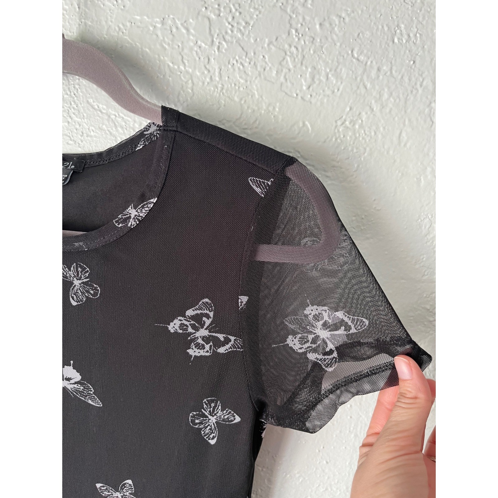 Rue21 Fairycore Mesh Overlay Butterfly Print Dress Size Medium Y2K Grunge