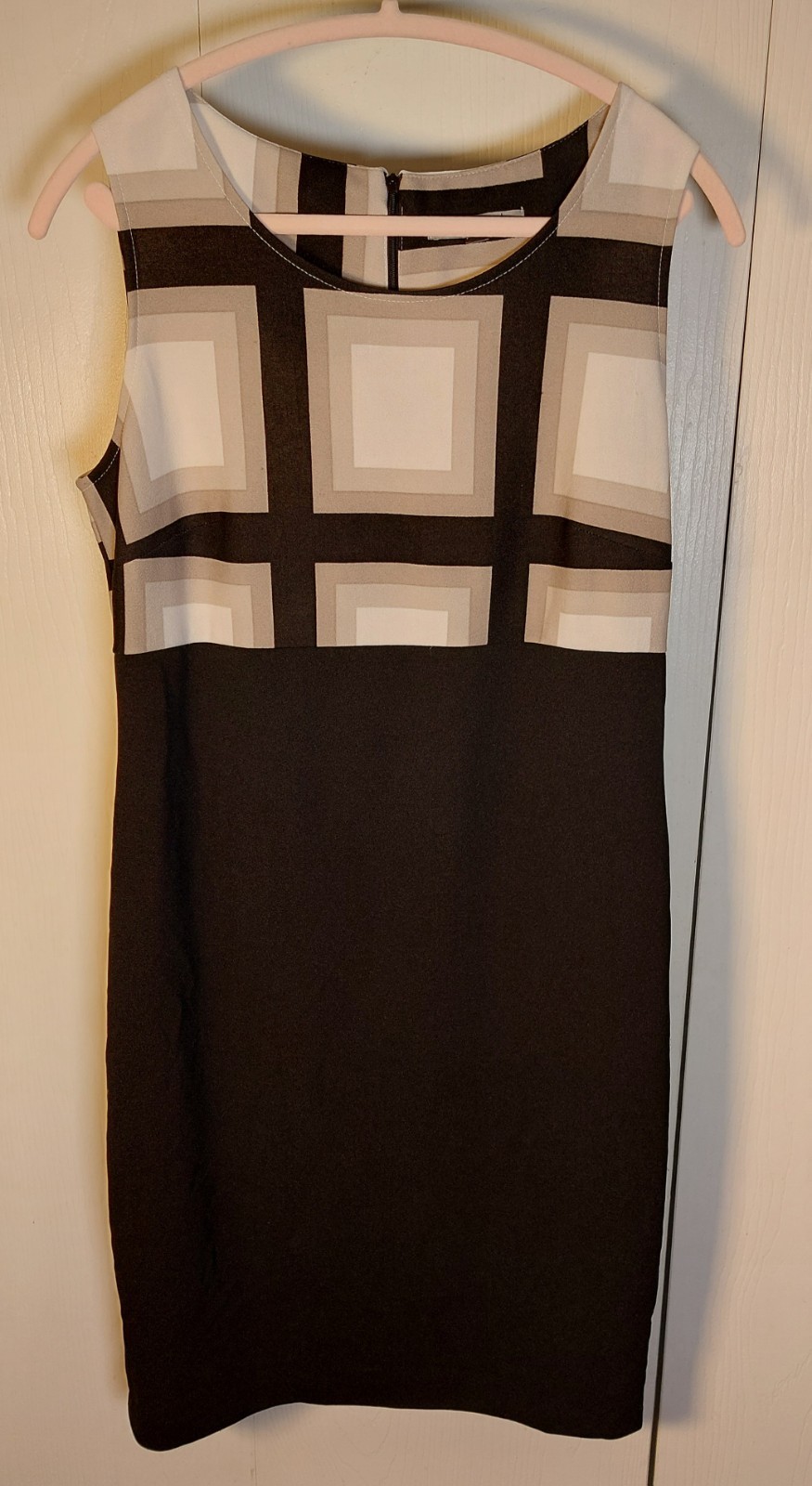 Danny and Nicole Bodycon Colorblock Dress Size 12 Sleeveless Pencil Stretch Knee