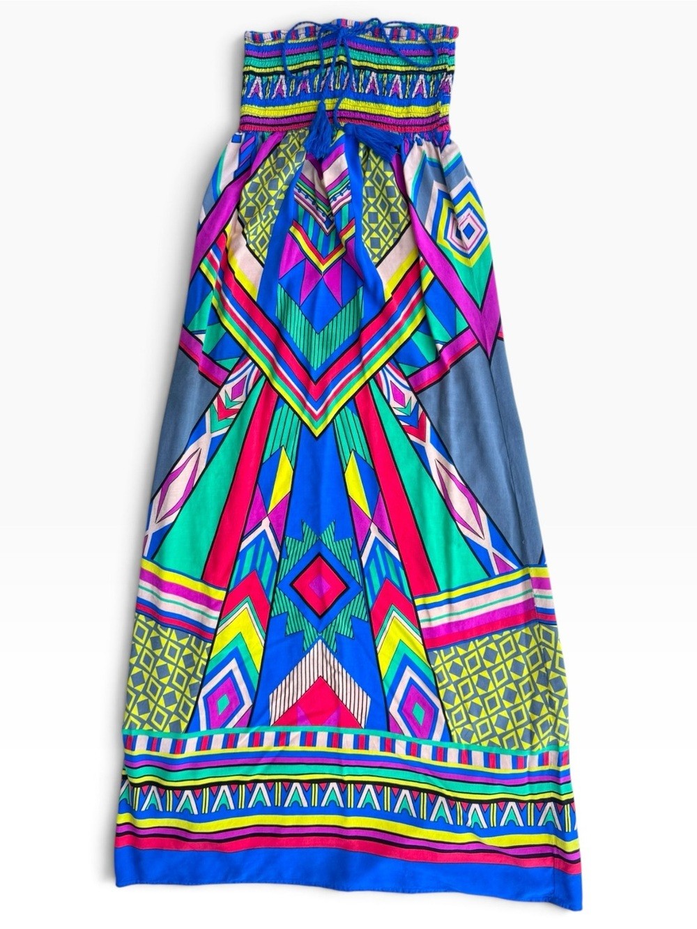 Flying Tomato Vibrant Multicolor Geometric Maxi Dress