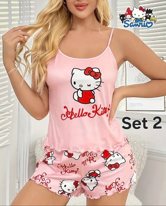 Women’s Hello Kitty Pajama Sets – 4 Different Styles