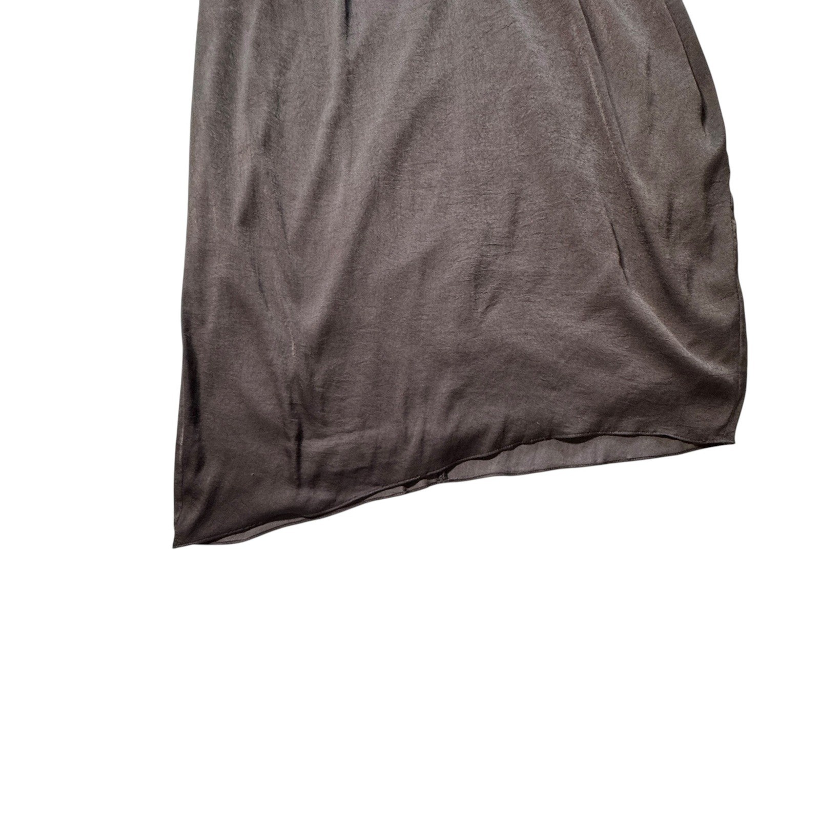 Helmut Lang Draped Cocktail Dress Womens 8 Grey Excellent Asymmetrical Belted